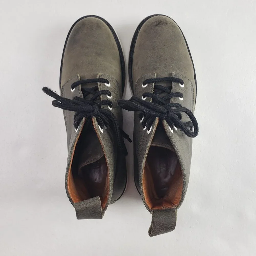 Oliver Clark Leather Ankle Boot Womens 8 Gray Lace Up Handmade Classic